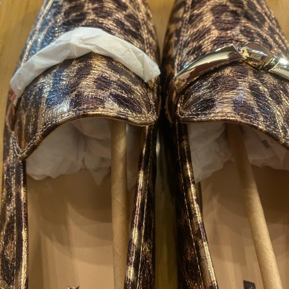 Kate Spade Women’s Lana Leopard Bronze Multi Brown Loafers new in box size 8.5